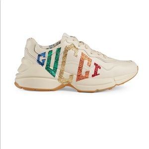 Glitter Gucci Leather Sneakers
